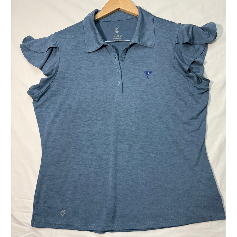 GGblue Luxe Sport Women's Ruffle Sleeve Golf Polo – XL